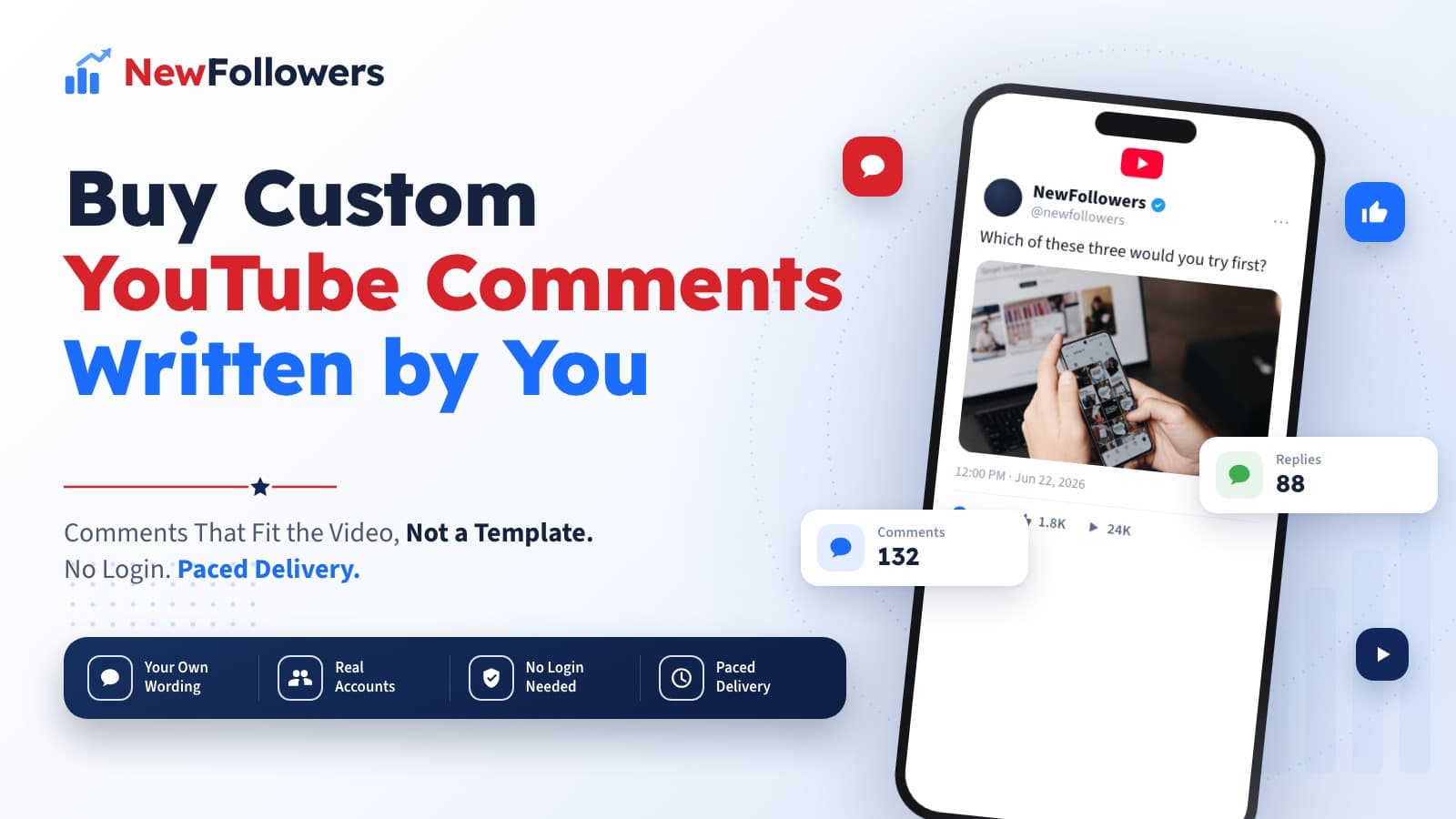 Buy Custom YouTube Comments Written by You