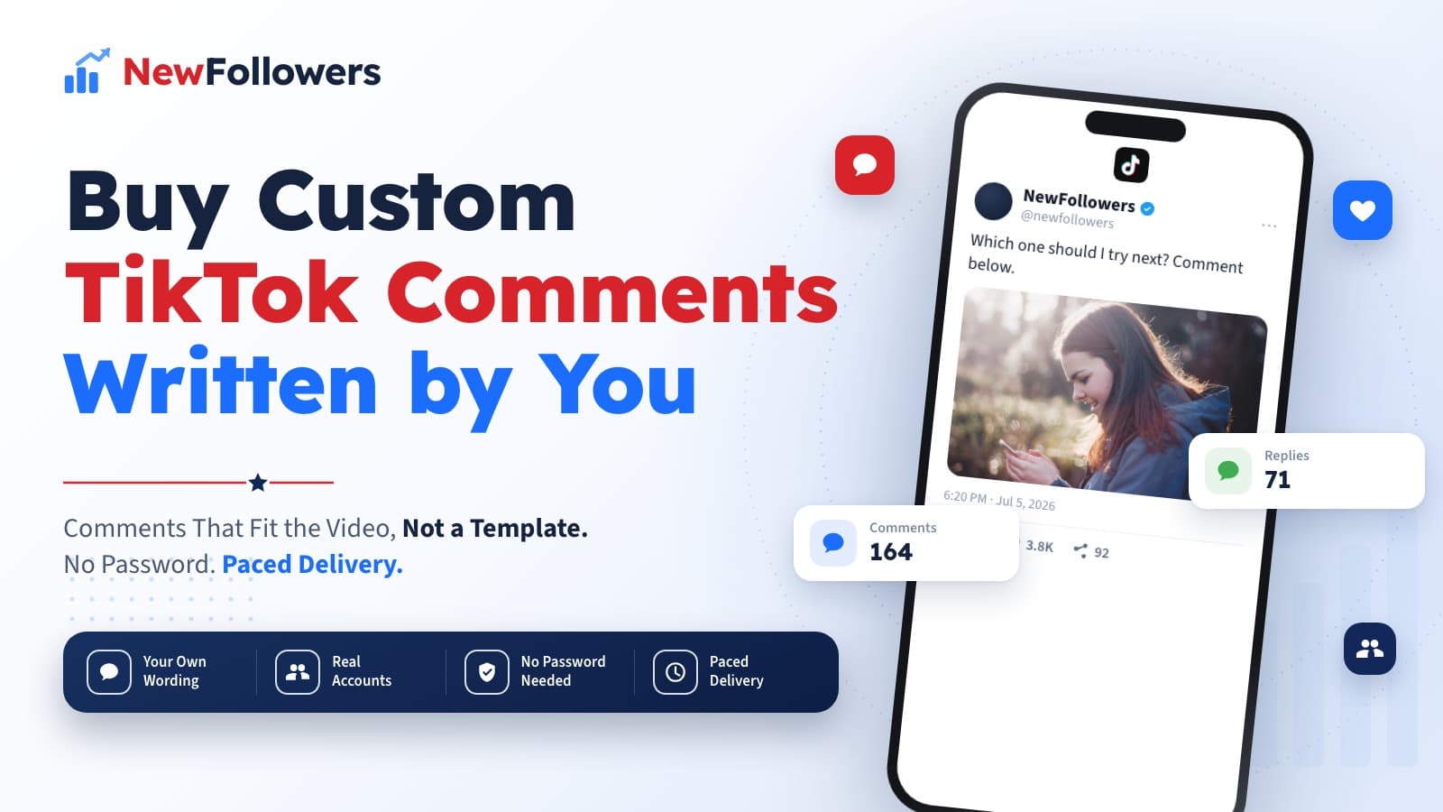 Buy Custom TikTok Comments Written by You