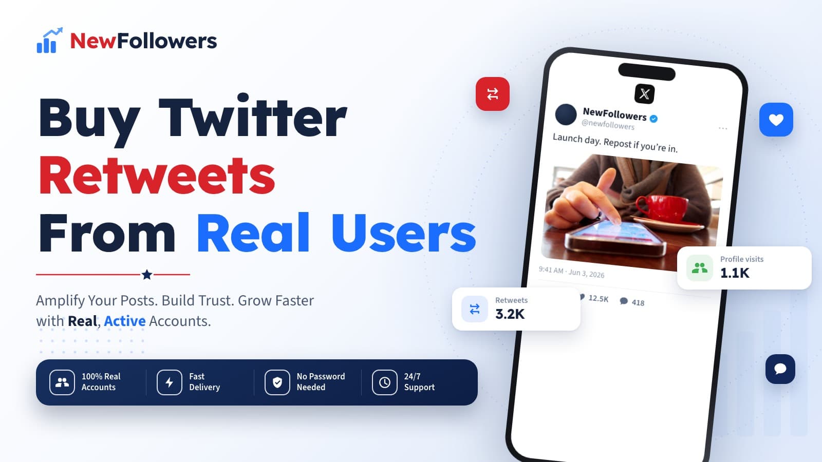 Buy Retweets on Twitter (X) From Real Users